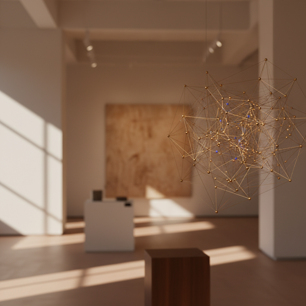 Abstract representation of economic measurement frameworks with interconnected layers of intangible capital