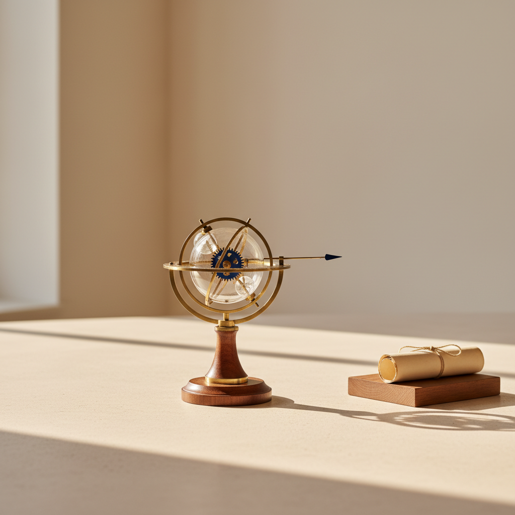 Abstract representation of intangible asset portfolio rebalancing during AI-driven workforce transformation