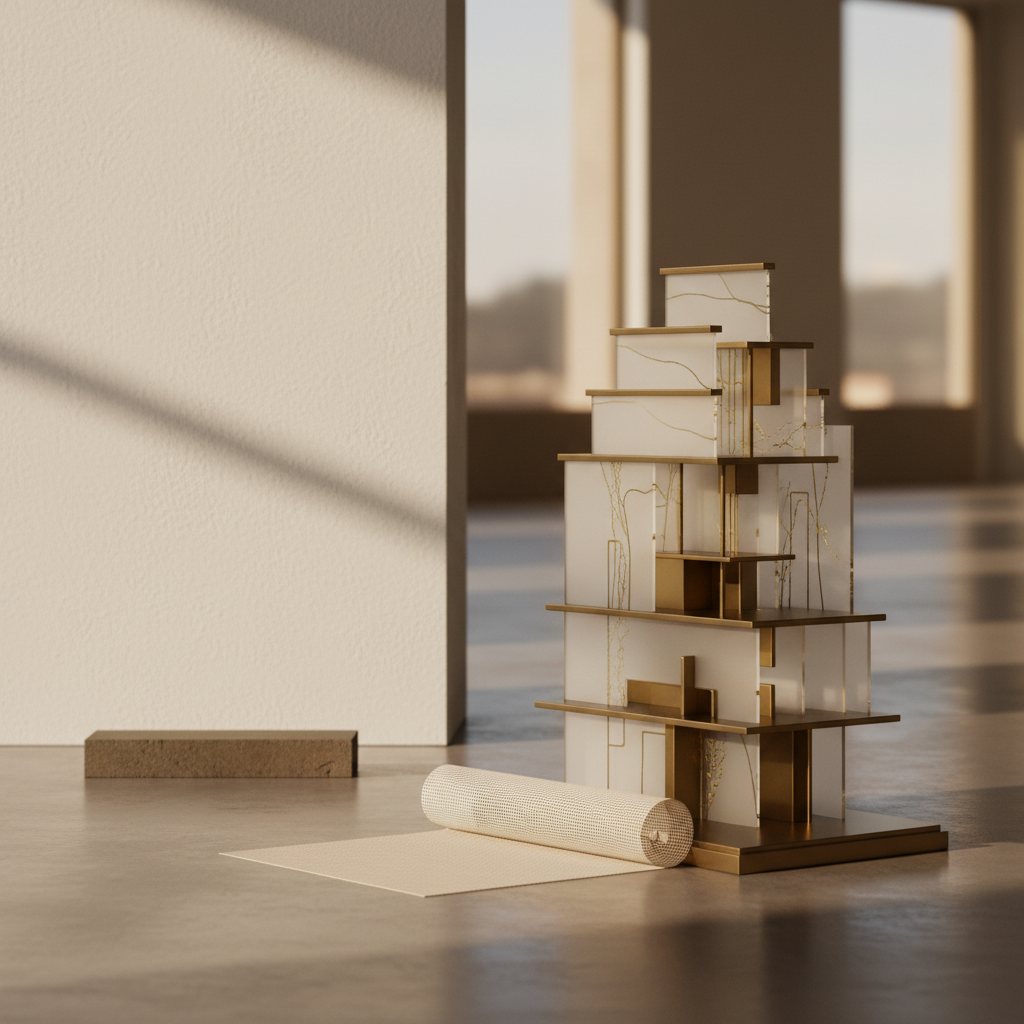 Abstract visualisation of IAS 38 intangible asset recognition criteria with accounting standards framework