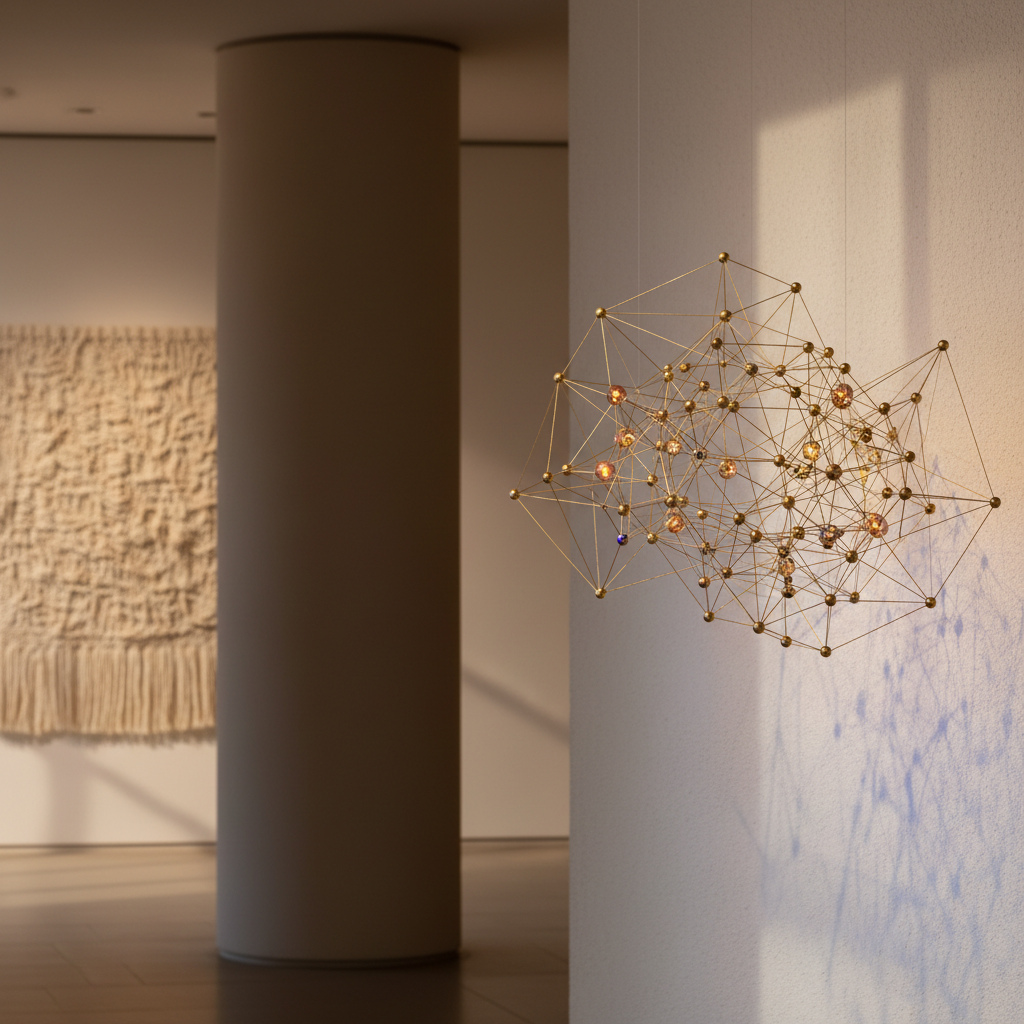 Abstract visualization of interconnected growth layers representing AI investment and organizational capability