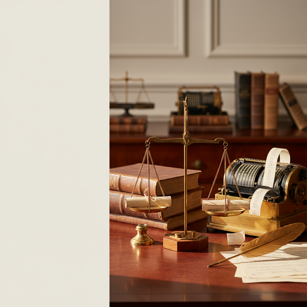 Brass scales and vintage financial instruments on a mahogany desk, representing lender assessment tools